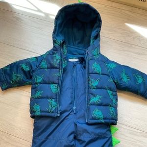 Carters Dino 2 piece winter snow set size 12 months